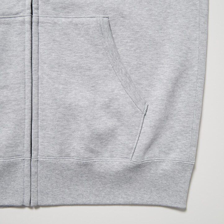 felpa con cappuccio e zip uniqlo da uomo grigia