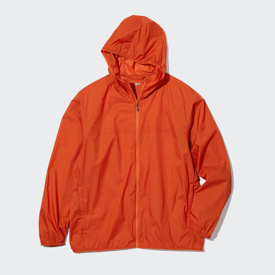 giacca tascabile da uomo uniqlo uv protection arancione