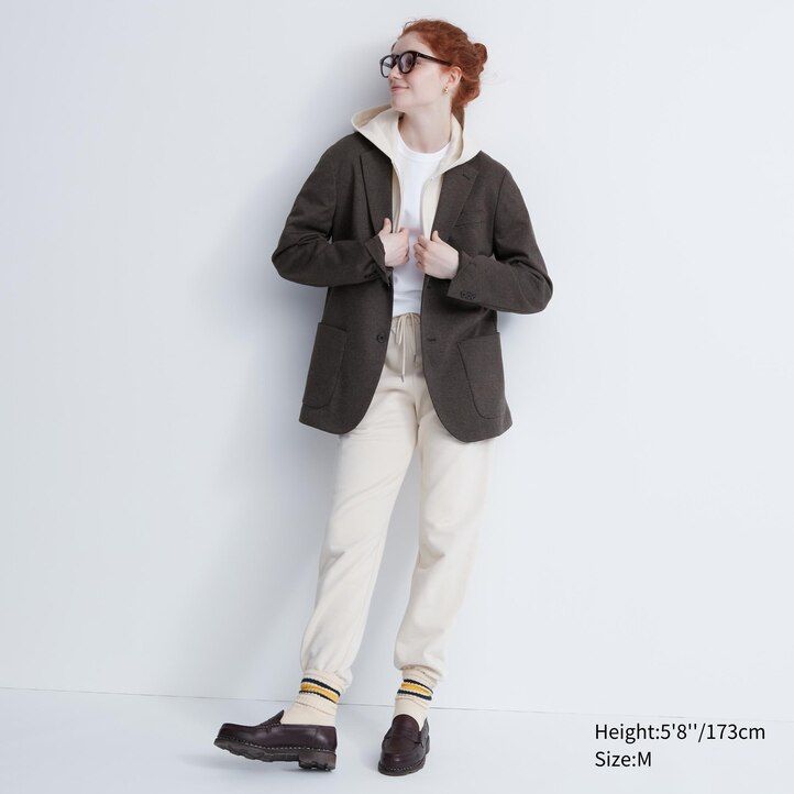 giacche uniqlo comfort da uomo con fantasia marrone scuro