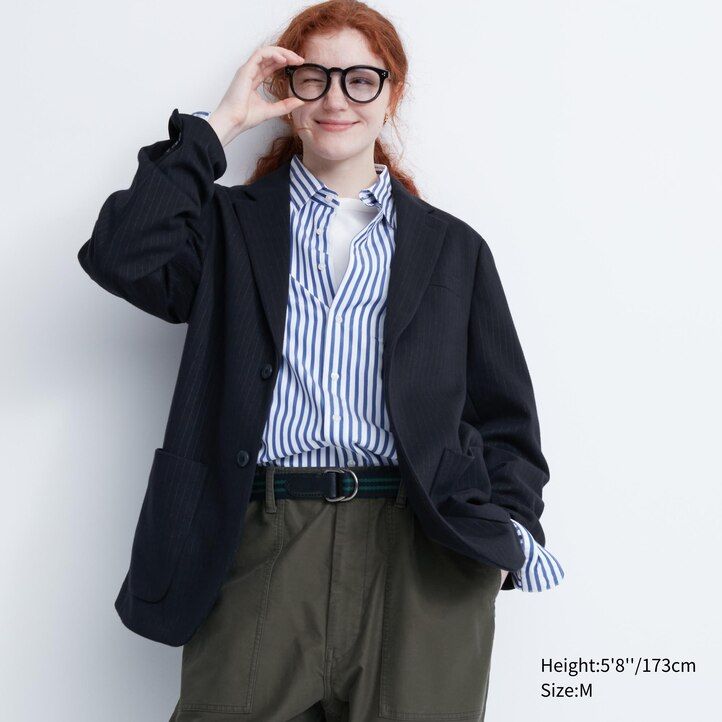 giacche uniqlo comfort da uomo con fantasia marrone scuro