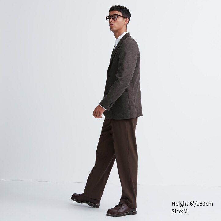 giacche uniqlo comfort da uomo con fantasia marrone scuro