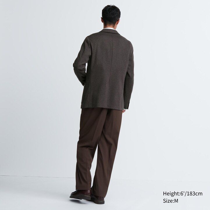giacche uniqlo comfort da uomo con fantasia marrone scuro