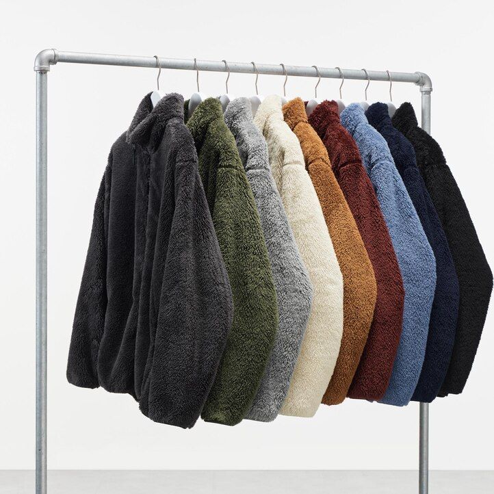 giacche con zip in pile soffice uniqlo da uomo bianche