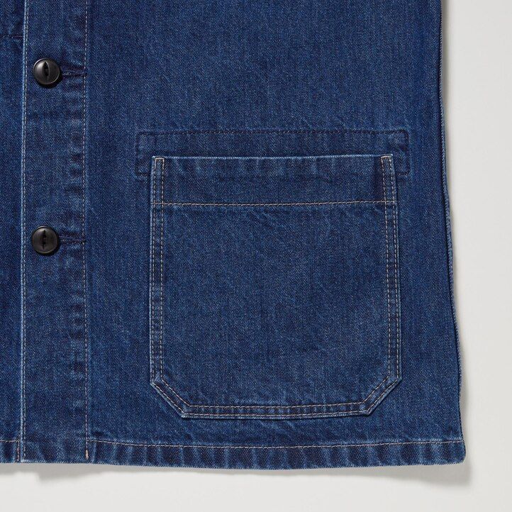 giacche utility in denim uniqlo da uomo blu