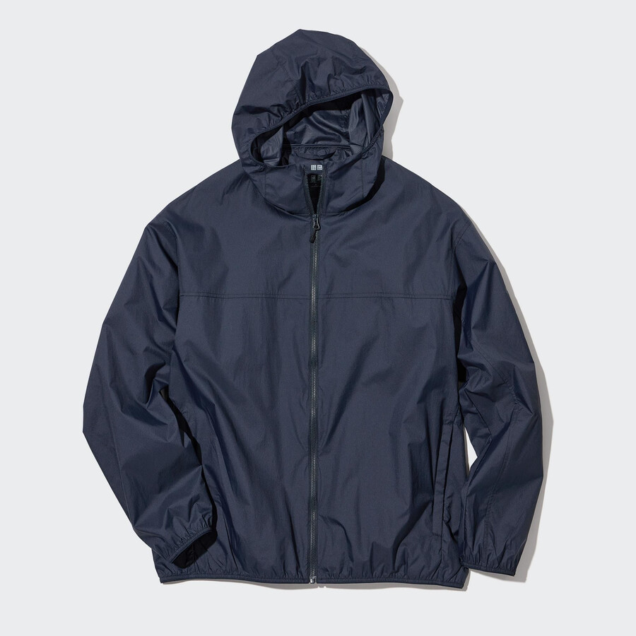 giacche tascabili con protezione uv uniqlo da uomo blu navy