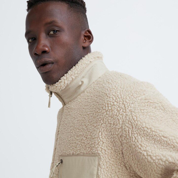 giacche antivento in pile uniqlo da uomo grigio scuro