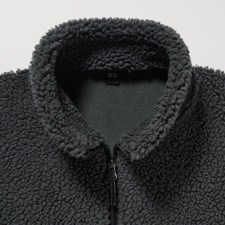giacche antivento in pile uniqlo da uomo grigio scuro