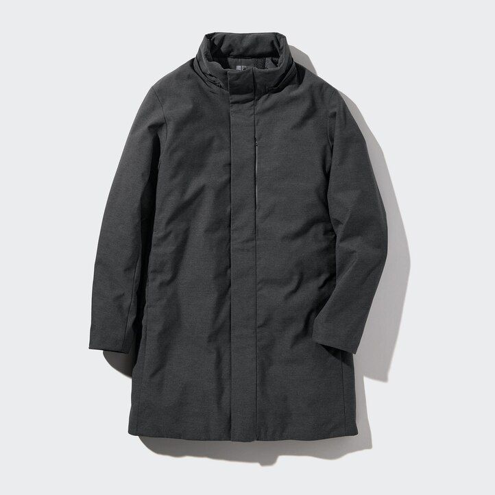 piumini ibridi uniqlo da uomo grigio scuro