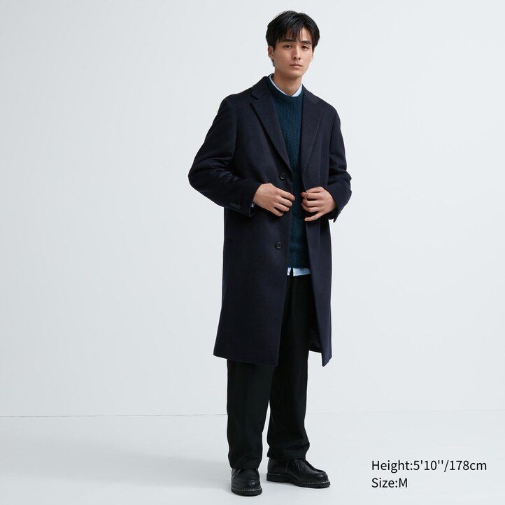giacche chesterfield in misto lana uniqlo da uomo nere