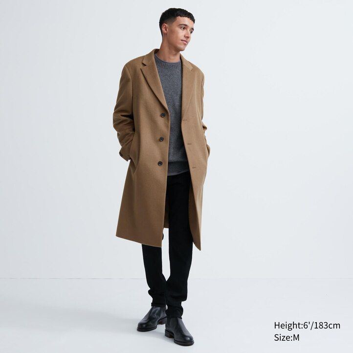 giacche chesterfield in misto lana uniqlo da uomo nere