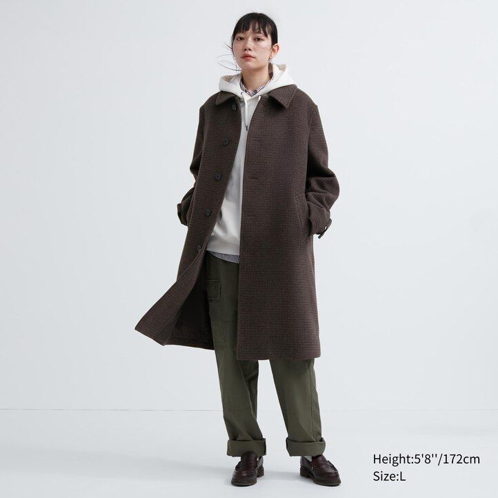 giacche uniqlo balmacaan da uomo color oliva