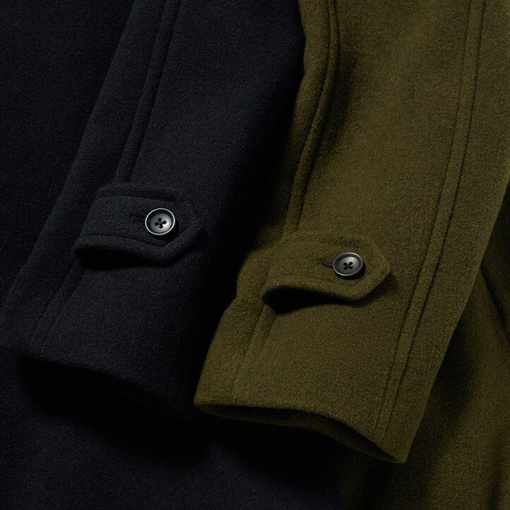 giacche uniqlo balmacaan da uomo color oliva