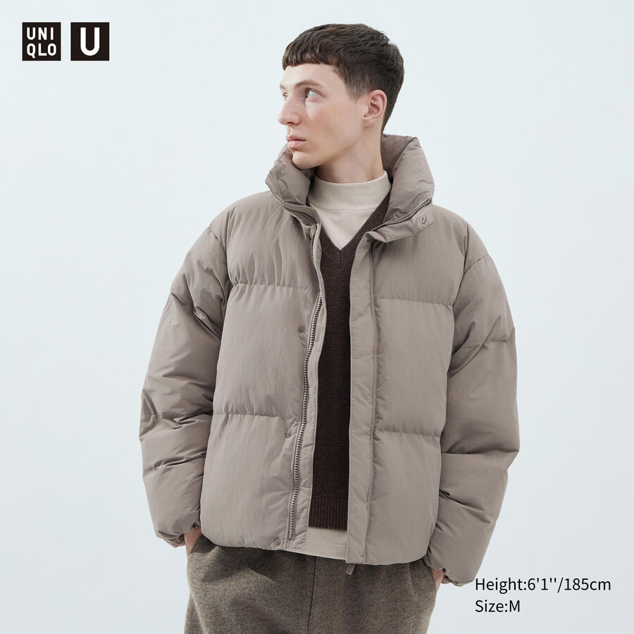 giacche da uomo uniqlo padded volume beige
