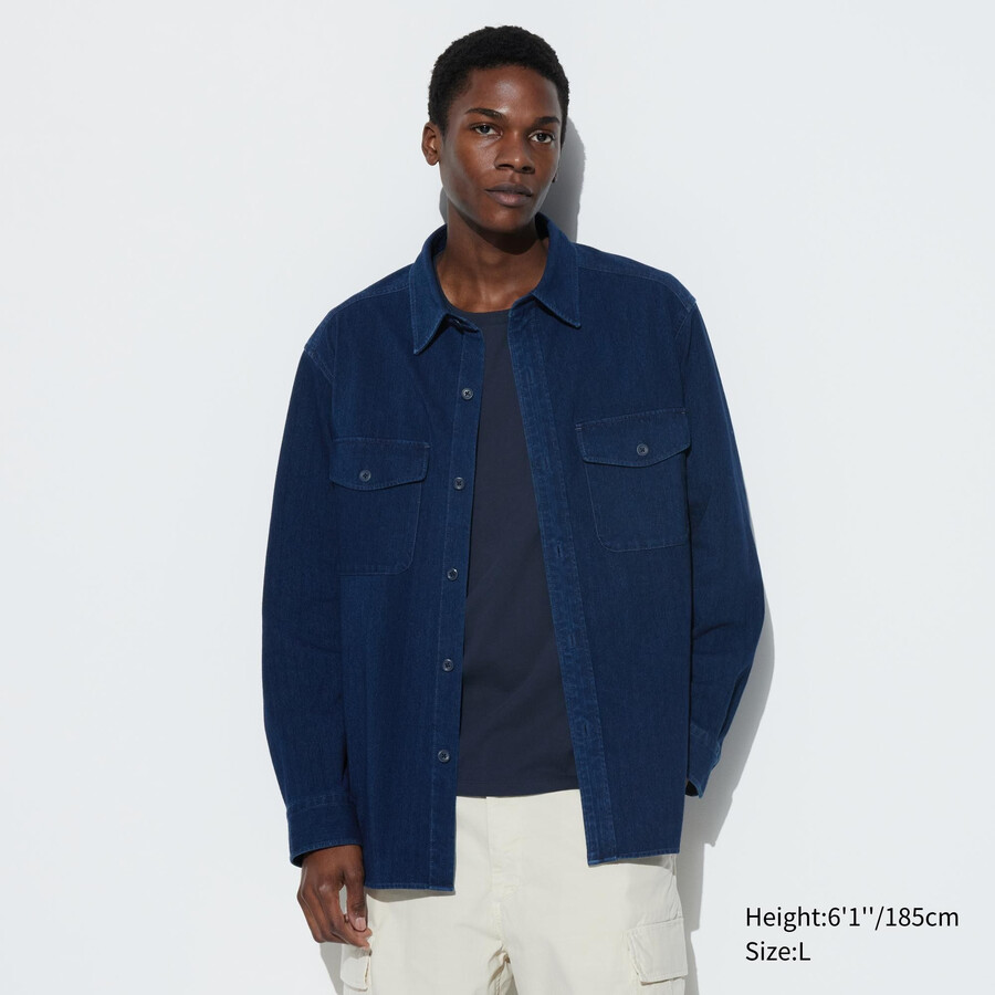 giacche da uomo in jersey di jeans blu uniqlo
