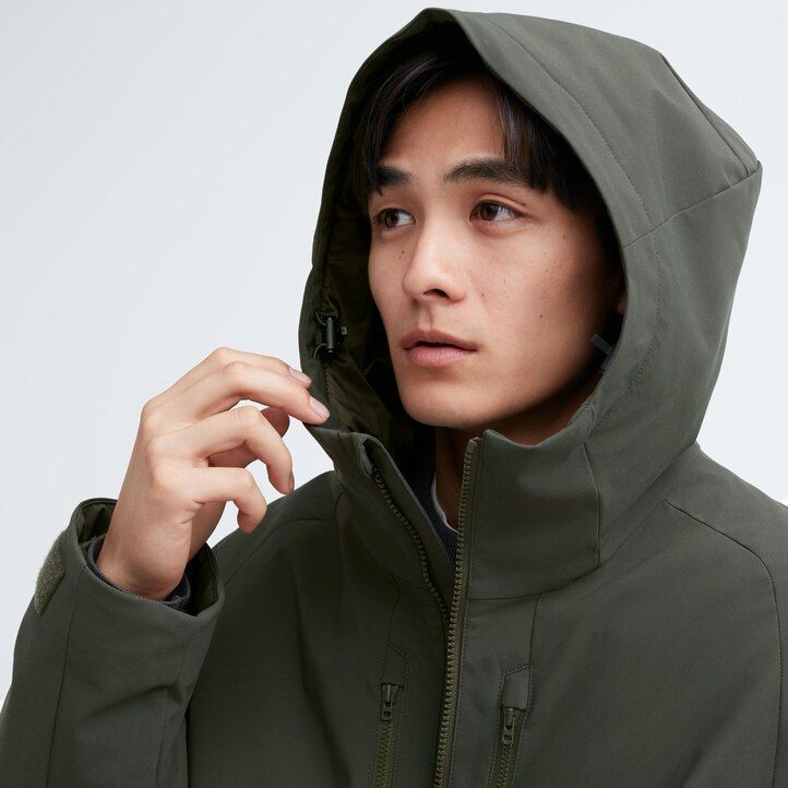 giubbotti uniqlo hybrid down 3d cut da uomo marroni