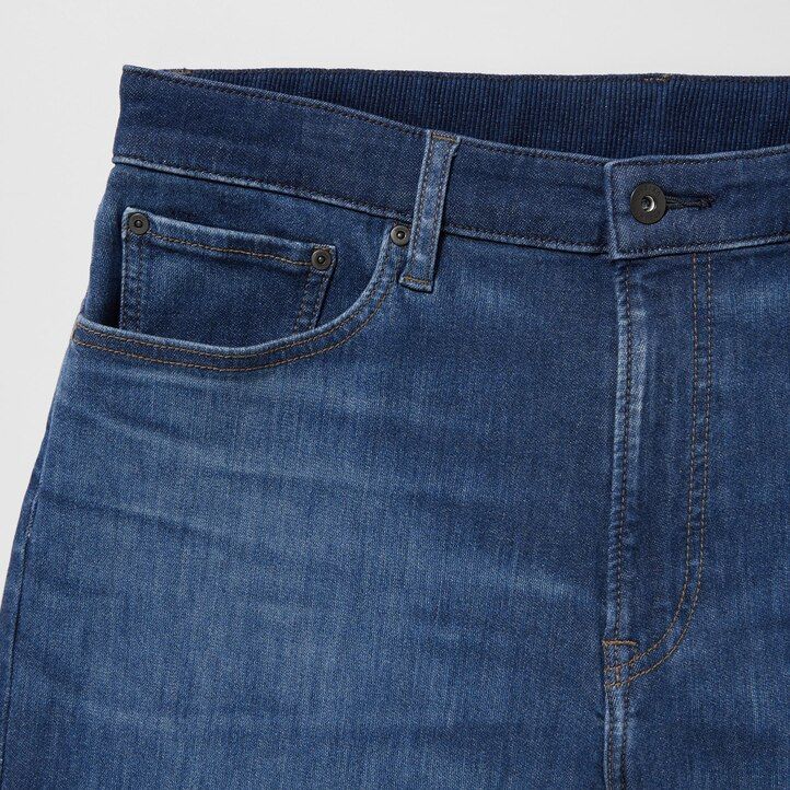 jeans uniqlo ezy ultra stretch slim fit da uomo blu