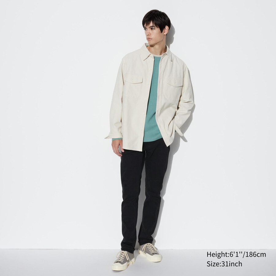 jeans da uomo uniqlo sevedge stretch slim fit neri