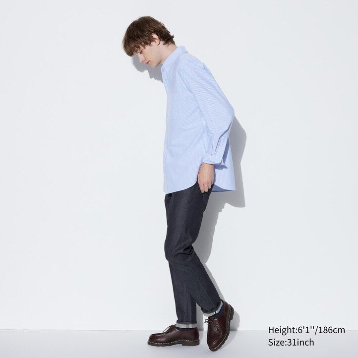 jeans da uomo uniqlo sevedge stretch slim fit neri