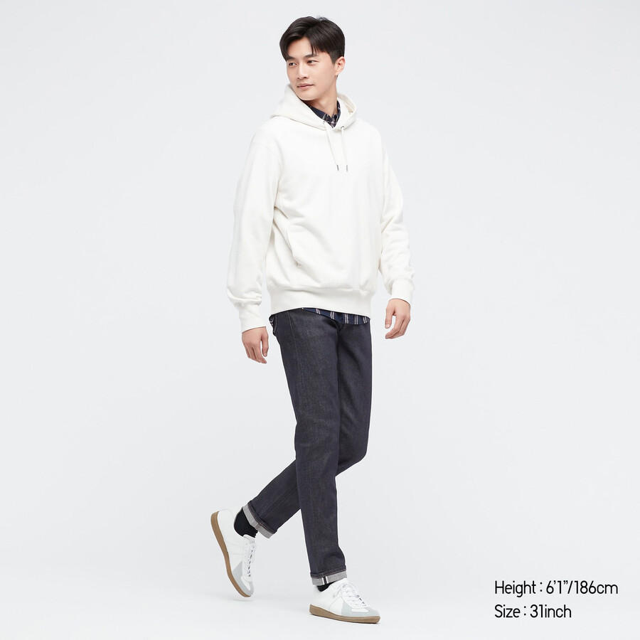 jeans elasticizzati uniqlo sevedge slim fit da uomo blu navy