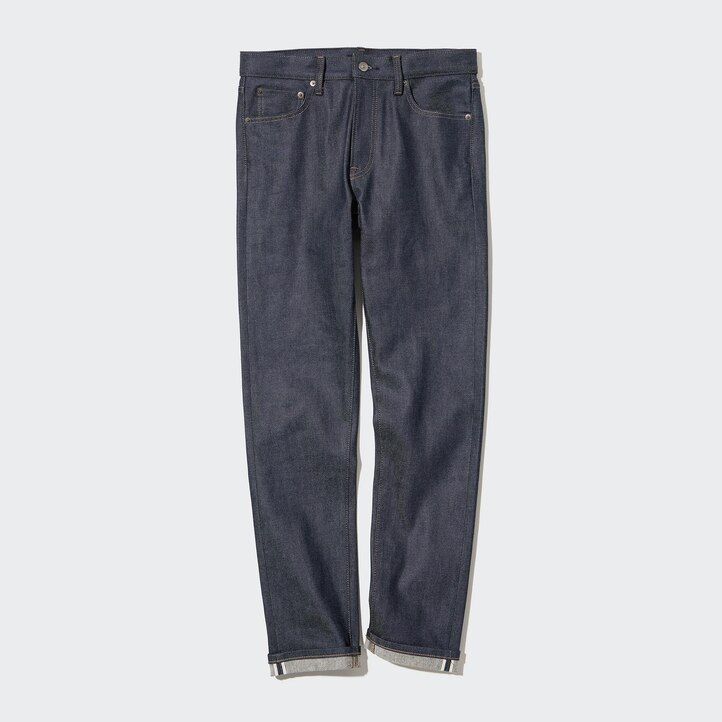 jeans elasticizzati uniqlo sevedge slim fit da uomo blu navy