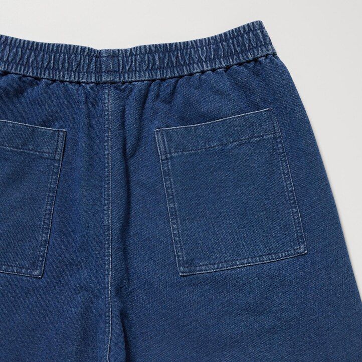 pantaloni da jogging uniqlo in denim effetto jersey lavato blu da uomo