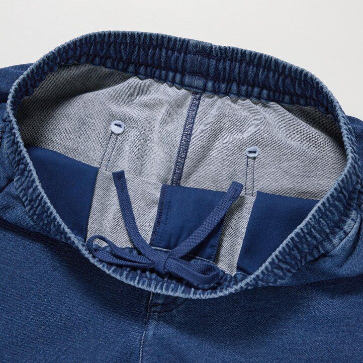 pantaloni da jogging uniqlo in denim effetto jersey lavato blu da uomo