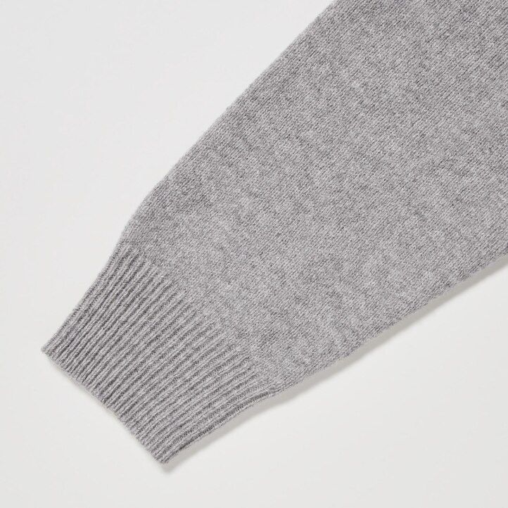 maglioni da uomo uniqlo premium in lana dagnello con scollo a v grigi