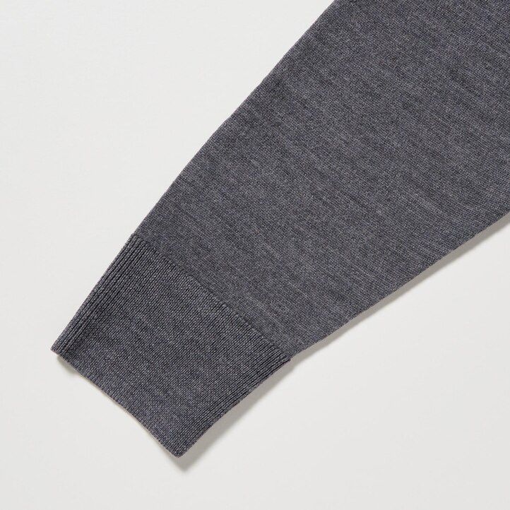 maglioni da uomo uniqlo in lana merino extra fine con scollo a v verdi