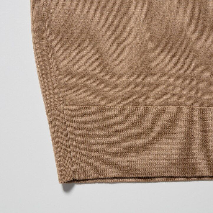 maglioni da uomo uniqlo in lana merino extra fine 100 grigia con scollo a v