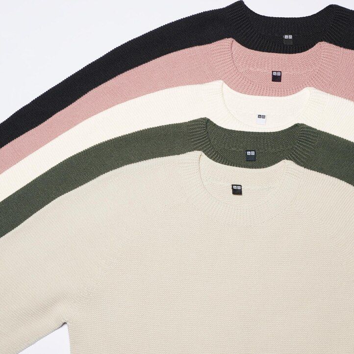 maglioni da uomo uniqlo 3d knit seamless crew neck rosa