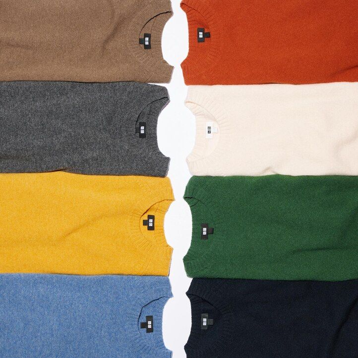 maglioni da uomo con scollo rotondo in lana dagnello uniqlo premium arancione