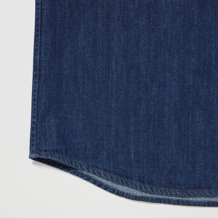 camicia oversize da uomo uniqlo denim utility blu