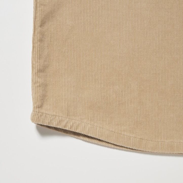 camicia da lavoro oversize in velluto a coste uniqlo da uomo beige