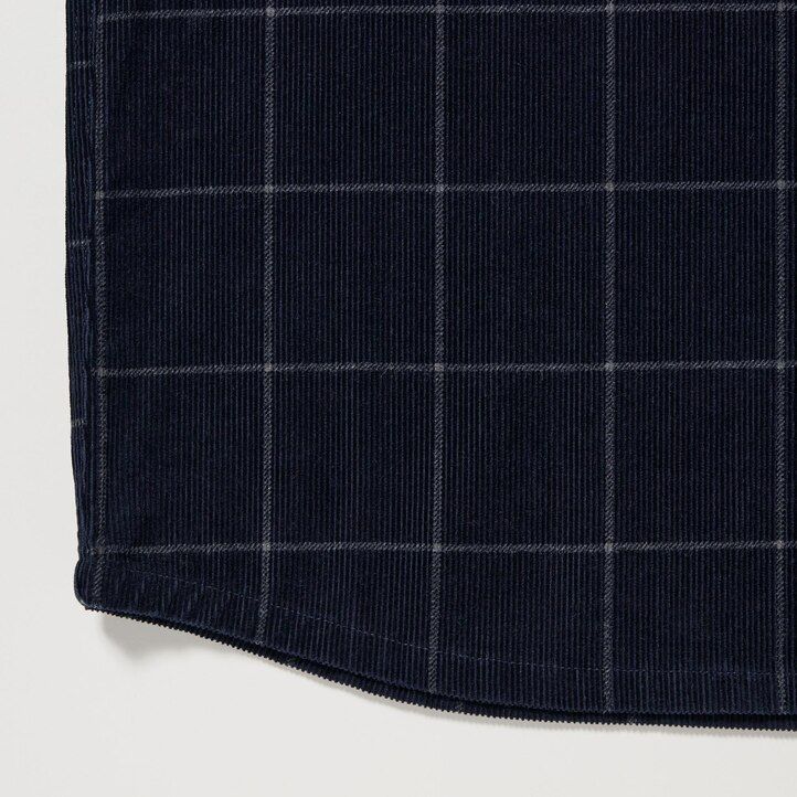 camicia oversize a quadri in velluto a coste uniqlo da uomo blu navy
