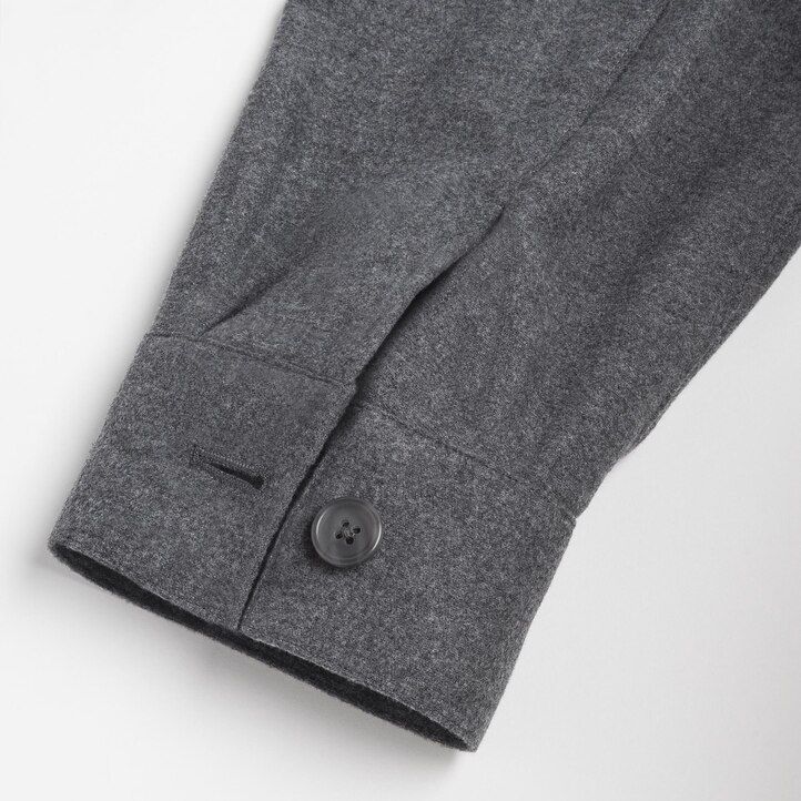 camicia da uomo uniqlo in twill spazzolato grigio