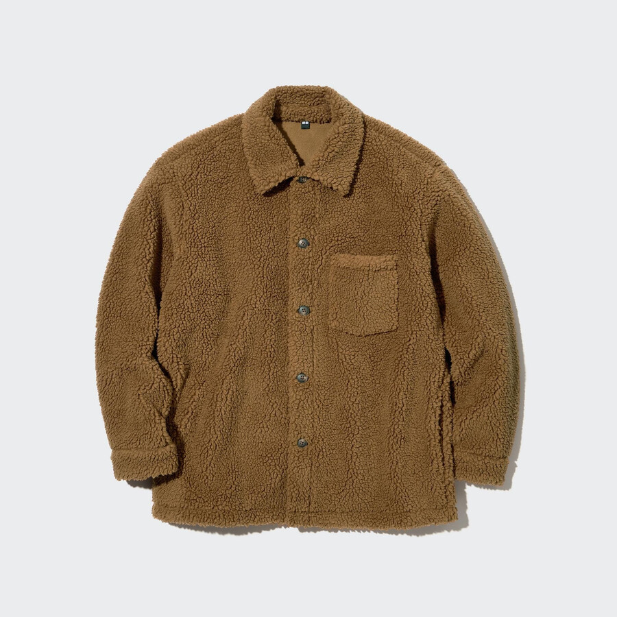 uniqlo - felpa antivento da uomo marrone