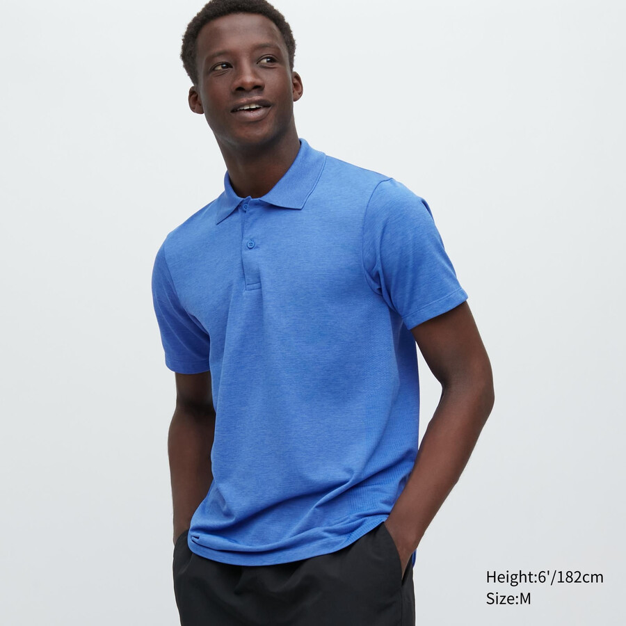 polo da uomo uniqlo dry ex blu