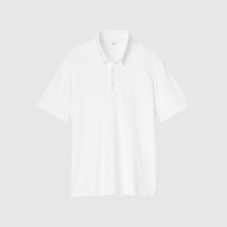 polo da uomo uniqlo airism piqué della stagione 2021 blu scuro
