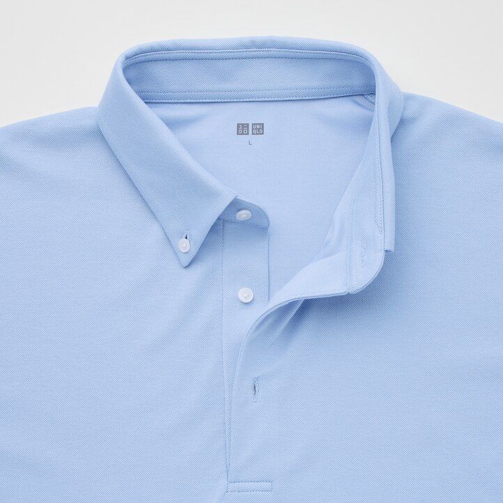 polo da uomo uniqlo airism piqué della stagione 2021 blu scuro