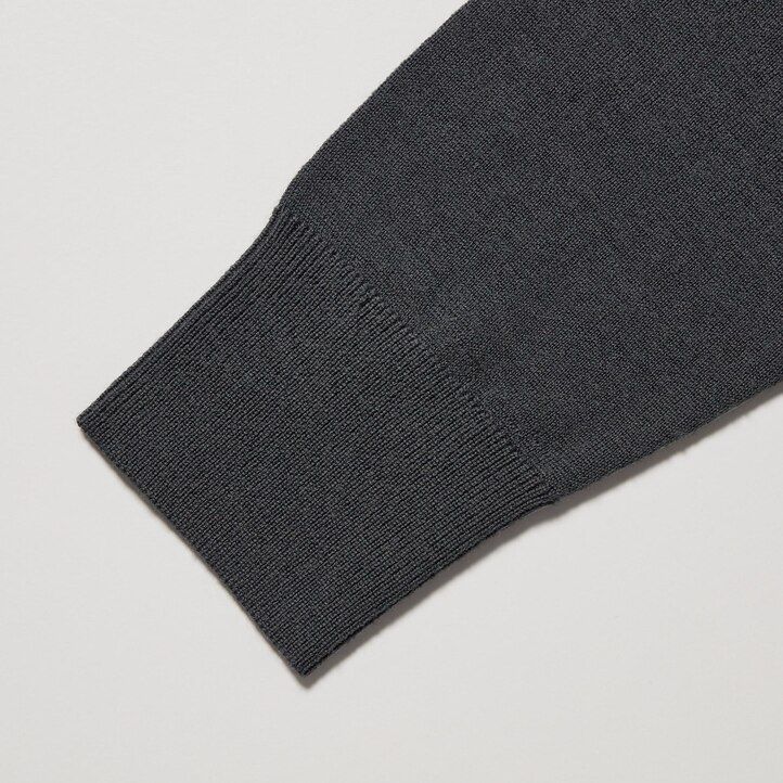 polo da uomo uniqlo in maglia merino extra fine 100 nera con maniche