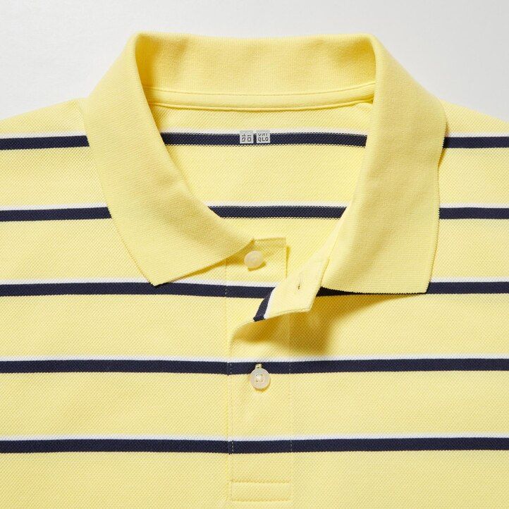 polo a righe uniqlo dry pique da uomo bianca