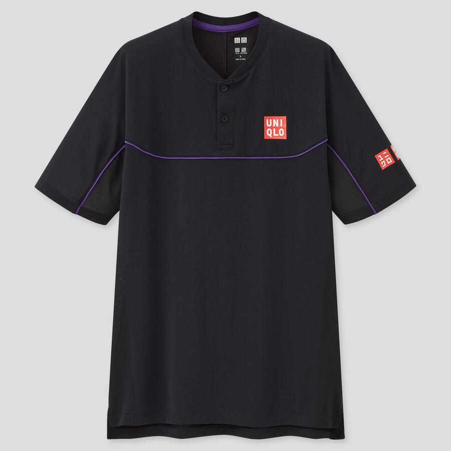 polo da uomo uniqlo roger federer dry ex us 2021 stagione 2021 nera