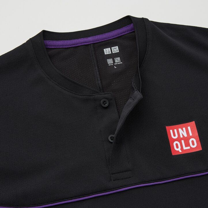polo da uomo uniqlo roger federer dry ex us 2021 stagione 2021 nera