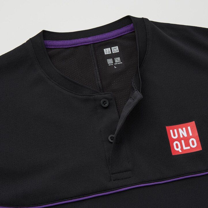 polo da uomo uniqlo roger federer dry ex us 2021 stagione 2021 nera