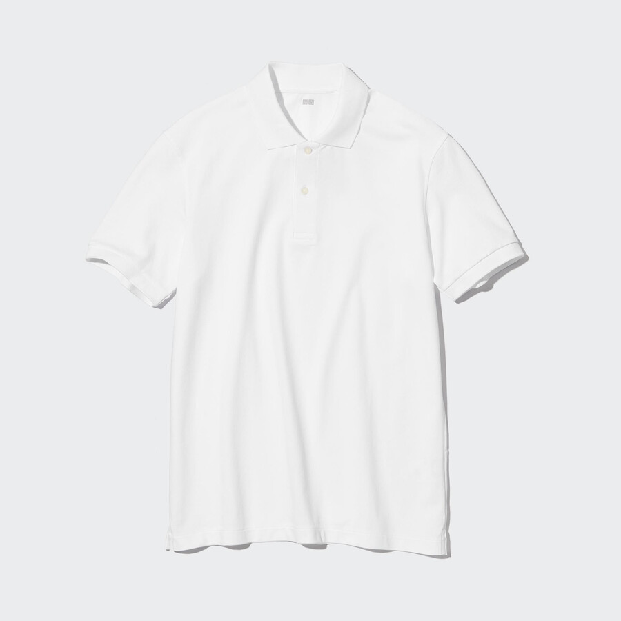 polo uniqlo dry pique da uomo bianca