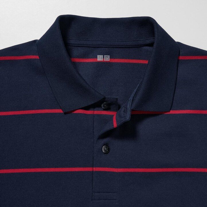 polo a righe uniqlo dry pique da uomo bianca