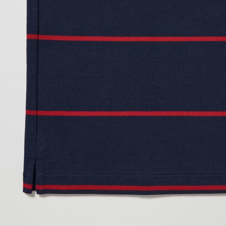 polo a righe uniqlo dry pique da uomo bianca
