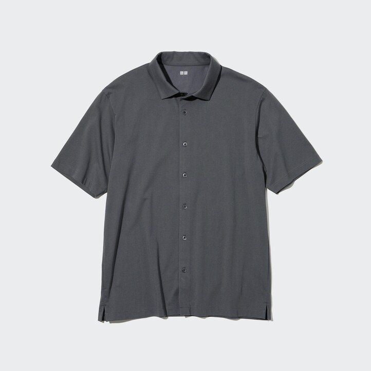 polo da uomo uniqlo airism con colletto aperto rosa
