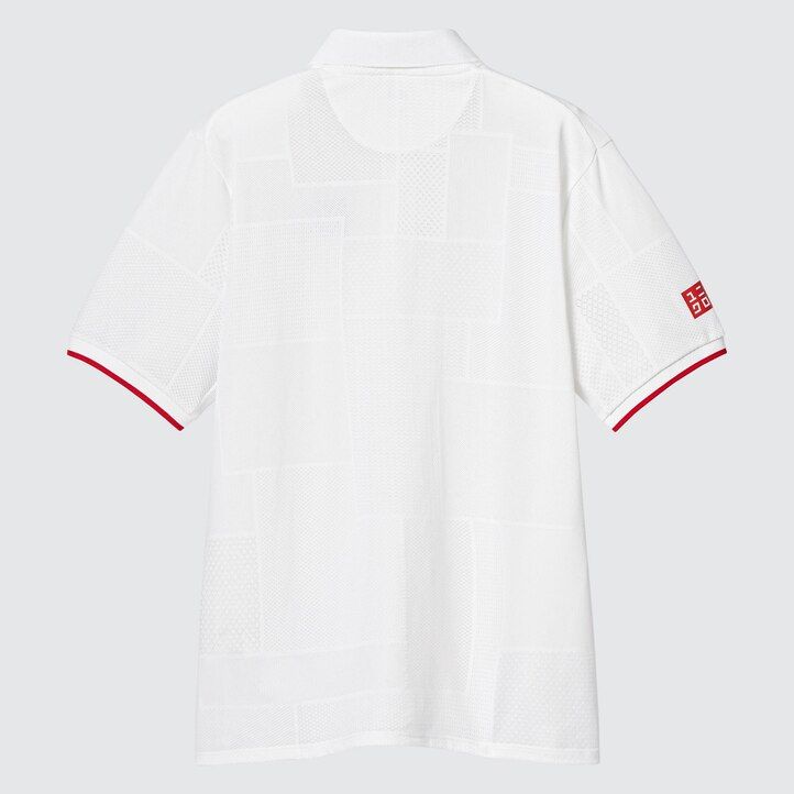 polo bianca da uomo uniqlo kei nishikori london 2022 dry ex