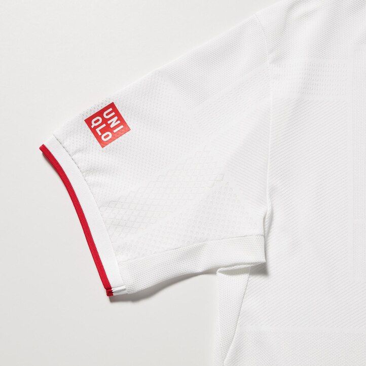 polo bianca da uomo uniqlo kei nishikori london 2022 dry ex